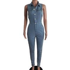 Take the leap into bold fashion with our Side Cut-Out Single Breasted Denim Jumpsuit! This versatile jumpsuit features a single breasted design and side cut-outs that add an edgy touch to your style. Available in sizes S-3XL, embrace your daring side and stand out in this must-have piece! Decoration Button , Pockets Length Ankle-Length Style Sexy & Club Fabric Type Denim , Blended fabrics Material Cotton , Polyester Neckline Turn-down Collar Pattern Type Solid Sleeve Length Sleeveless Season Summer Black Jumpsuit Dress, Side Cuts, Curvy Dress, Collar Pattern, Crop Top Sweater, Denim Jumpsuit, Basic Tops, Bold Fashion, Pajamas Women