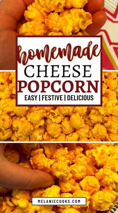 homemade cheesy popcorn recipe that is easy to make and delicious