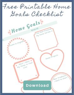 the free printable homeschool checklist is shown in pink and blue colors