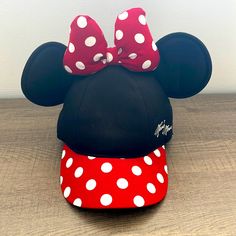 Disney’s Minnie Mouse Black And Red Hat Brand New With Tags For Adults Adjustable Black Mickey Mouse Cap, Adjustable Minnie Mouse Cap, Black Adjustable Minnie Mouse Hat, Adjustable Black Minnie Mouse Hat, Red Mickey Mouse Adjustable Hat, Fun Mickey Mouse Themed Hat One Size Fits Most, Fun Mickey Mouse Hat, Adjustable Red Mickey Mouse Hat, Casual Black Mickey Mouse Hat