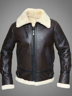 Mens Raf Sheepskin Leather Flying Jacket Dark Brown Sheepskin Leather Jacket With Fleece Lining For Fall, Fall Sheepskin Leather Jacket With Fleece Lining, Sheepskin Leather Jacket With Fleece Lining, Sheepskin Leather Jacket With Fleece Lining And Long Sleeves, Brown Leather Jacket With Fleece Lining, Fitted Shearling Leather Jacket, Fitted Long Sleeve Shearling Leather Jacket, Brown Sheepskin Leather Jacket For Fall, Fitted Brown Shearling Leather Jacket