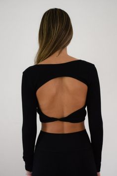 Back and Better Crop Top – Onyx Threads Open Back Top Outfit, Open Back Tops, Black Long Sleeve Crop Top, Tops Plus Size, Long Sleeve Crop, Long Sleeve Crop Top, Black Long Sleeve, Open Back, Backless Dress