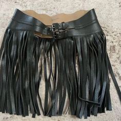 Nwot Bcbg Max Atria Leather Fringe Belt Size Small Wide Belt Faux Leather Cognac Brown With Gold Buckles New With Tags Widest Part Is 4" Fringe Is 12" Long On Top Of That Measures 28" To First Hole And 31" To Last Hole In New Without Tags Condition Fringe Belt, Fringed Belt, Wide Belt, Leather Fringe, Belt Size, Cognac, Faux Leather, Women Accessories, Tags