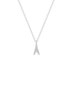 We love our initial jewelry! Personalize your look with this amazing 14K diamond initial necklace! Classic Diamond Initial Necklace For Anniversary, Dainty Diamond Initial Necklace In White Gold, Dainty White Gold Diamond Initial Necklace, White Gold Initial Pendant Necklace For Formal Occasions, Formal White Gold Initial Pendant Necklace, Formal White Gold Initial Necklace, Silver Diamond Initial Pendant Necklace, Classic Sterling Silver Initial Necklace With Diamond Accents, Silver Diamond Initial Necklace Fine Jewelry