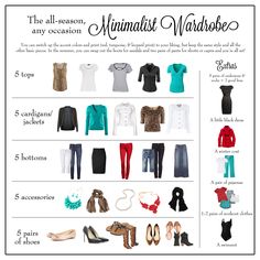 NO LINK; for visual reference only. All season any occasion minimalist capsule wardrobe white black teal turquoise red leopard animal print stripes Travel Capsule Wardrobe, Winter Capsule Wardrobe, Wardrobe Planning, Capsule Outfits, Fashion Capsule, Minimalist Wardrobe, Travel Wardrobe