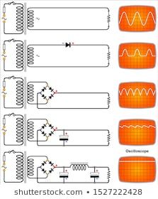 the diagram shows different types of electrical components