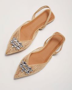 Ultra-feminine, ultra-comfy and so ready for your party destinations ahead. The Kaya Lace Pointed Flats feature a secure ankle strap, pointed toe, and sparkling, flower-shaped rhinestone embellishment. Made from sheer, delicate-looking yet durable lace fabric, these flats feel as good as they look and go with any outfit. Flat heel Pointed closed toe Lace textile on mesh backing Rhinestone embellishment Ankle strap Flat Footwear, Smith Wedding, Western Wear Dresses, Nude Flats, Tan Flats, Pointed Flats, Ultra Feminine, Dresses By Length, Shopping Day