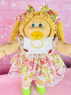 FIRST EDITION 1983 Cabbage Patch Kids, Butter Scotch Blonde Girl Collector Doll Pacifier Gift for Girls mom toys vintage cabbage patch doll Butter Scotch