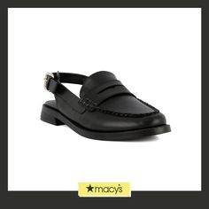 in stock Classic Black Closed Toe Slingback Sandals, Casual Slingback Sandals For Work, Classic Black Slingback Sandals With Round Toe, Casual Black Slingback Pumps With Round Toe, Black Casual Slingback Pumps With Round Toe, Classic Black Slingback Sandals With Buckle, Classic Black Slingback Sandals With Buckle Closure, Casual Black Slip-on Slingback Pumps, Flat Black Slingback Pumps For Office