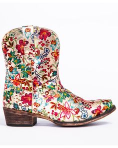 Embroidered Cowboy Boots, Botas Western, Cowboy Ankle Boots, Gold Boots, Roper Boots, Embroidered Boots, Faux Leather Heels