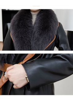 Look fly and stay warm in this genuine leather coat filled with duck down, perfect for the coldest of days. It'll keep you toasty like a warm hug! Women, your search for the perfect winter coat ends here. Detachable natural fox fur Spread collar Waist belt Genuine lamb leather Lined, duck down fill Item #392001 Women's winter coat Size info XS=US2=UK6=EU32 S=US4-6=UK8-10=EU34-36 M=US8-10=UK12-14=EU38-40 L=US12=UK16=EU42 ★★ It would be helpful if you provided your height and weight so that I coul Elegant Brown Leather Jacket For Winter, Elegant Mink-colored Leather Outerwear, Mink Colored Leather Outerwear With Faux Fur Trim, Winter Leather Fur Coat In Mink Color, Black Sheepskin Long Coat, Luxury Mink Outerwear For Cold Weather, Luxury Mink-colored Outerwear For Cold Weather, Fall Leather Fur Coat With Faux Fur Trim, Leather Fur Coat With Long Sleeves For Cold Weather