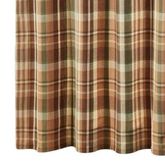 a brown and white checkered shower curtain