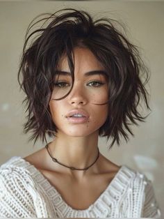 Short Layered Haircuts With Bangs Alt, Short Punk Hair, Morning Hair, Grey Hair Transformation, Icy Blonde Hair, Shaggy Haircuts, Short Choppy Hair, Brunette Hair With Highlights, Hairstyles For Layered Hair