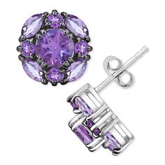 in stock Pink Topaz, Amethyst Cluster, Rhodolite Garnet, Pink Amethyst, Jewelry Repair, White Earrings, Fine Jewellery Earrings, Jewel Tones, Online Jewelry