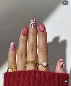 Christmas Candy Nails, Nails Rings, Candy Cat, Eye Nail Art, Red Christmas Nails, Eye Nails, Pinterest App, Cute Christmas Nails