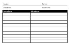 a recipe sheet with the words prep time and instructions to cook it in black and white