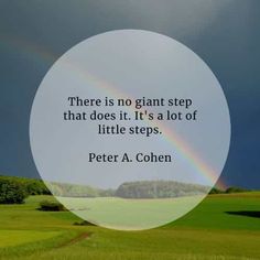 there is no giant step that does it's a lot of little steps quote