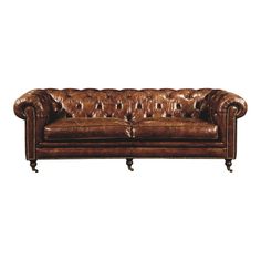 Birmingham Sofa Dark Brown Leather Sofa Kulit, Dark Brown Sofas, Sofa Chesterfield, Sofa Brown, Leather Chesterfield Sofa, Leather Chesterfield, Brown Leather Sofa, Rolled Arm Sofa, Metal Dining Chairs