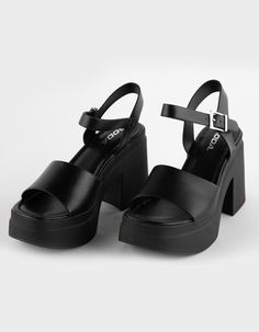 SODA Hattie Womens Platform Dress Sandals - BLACK | Tillys Trendy Heels With Buckle Closure For Day Out, Platform Sandals Outfit, Chunky Black Sandals, Flannel Sweatshirt, Shoes Heels Classy, Lug Sole Boots, Sandals Outfit, Heels Classy, Shoes Heels Wedges