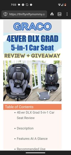 an ad for the graco 4 - in - 1 car seat