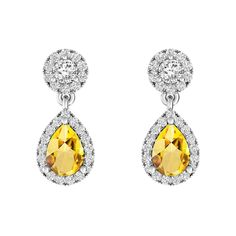 Pear Citrine and White Topaz Gemstones create a beautiful gift for her. The Earrings features Round White Topaz. Crafted in Silver. Topaz Gemstone, Earrings Sterling Silver, White Topaz, Citrine, Fashion Earrings, Sterling Silver Earrings, Topaz, Pear, Gift For Her