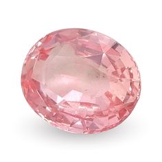 an oval pink diamond on a white background