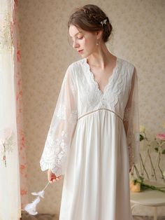 Princess Sleepwear, Nightdress Women, Cotton Night Dress, Victorian Nightgown, Long Dress Plus Size, Cotton Nightgown, Night Dress For Women, Casual Long Sleeve Shirts, Women's Nightgowns