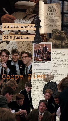 collage of harry potter images with captioning from the movie, it's just us