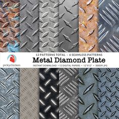 metal diamond plate textures for photoshopped