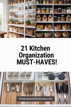 an organized kitchen with lots of utensils and other items in the drawer area