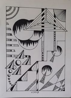 Black and White 2d Composition Geometric Shapes Drawing, Square Perspective, Isometric Drawing Exercises, Basic Art Techniques, Geometrical Art, Geometric Shapes Drawing, Face Art Drawing, Unicorn Wallpaper Cute, Visual Literacy