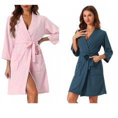 cheibear Women's Soft Quick-Drying Waffle Robe is highly absorbent and breathable for a comfortable touch after bathing. Using textured concave and convex lattice technology, the waffle is non-slip and easy to use, while adding beauty and fashion. After spa or bathing, put on cheibear's waffle robe to let your body enjoy a quick-drying experience, and enjoy five-star hotel-level comfort every morning and night. Comes with a belt and strap design on both sides, so you don't have to worry about lo One Piece Clothing, Spa Bath, Women's Robe, One Piece Pajamas, Knit Wrap, Star Hotel, Waffle Weave, Beauty And Fashion, Hem Style