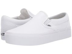 Vans Classic Slip-On Platform Slip On Vans, Silhouette Canvas, Slip On Trainers, Vans Slip On, White Slip, Leather Shoes Woman, Footwear Design Women, Sneakers Outfit, Vans Classic