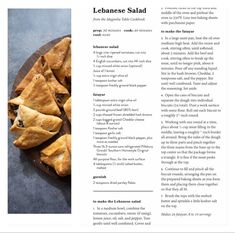 the recipe for lebanose salad is shown in this article