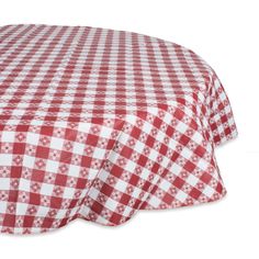 a red and white checkered table cloth