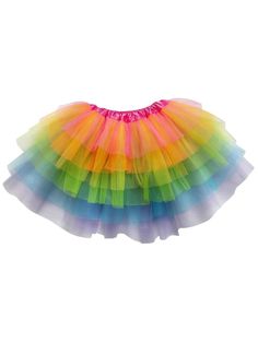 Neon Rainbow 6 Layer Tutu Skirt Costume for Girls, Women, Plus - Sydney So Sweet Layered Tutu Skirt, Tutu Skirt Women, Costume Tutu, Skirt Costume, Rave Dance, Costume For Girls, Kids Tutu, Christmas Cupcake, Girl Tutu Skirt