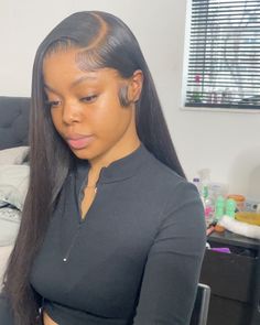 Deep Side Part Blowout, Lace Front Wigs Side Parts Straight, Side Part Long Hair Straight, Sew In Hairstyles No Leave Out Straight Side Part, Side Parting Wig, Left Side Part Wig, Straight Buss Down Side Part, Side Part With Straight Hair, Side Part Bone Straight Wig