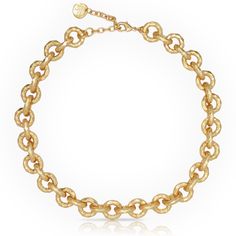 Luxurious round link collar necklace - Karine Sultan Elegant Gold-tone Toggle Necklace With Chunky Chain, Elegant Chunky Chain Toggle Necklace For Formal Events, Elegant Chunky Chain Toggle Necklace For Formal Occasions, Chic Metal Chain Necklace With Cable Chain, Chic Metal Cable Chain Necklace, Elegant Metal Toggle Necklace With Cable Chain, Gold-tone Chain Necklace With Solid Link Construction, Chic Gold-tone Cable Chain Necklace, Classic Chunky Chain Toggle Necklace