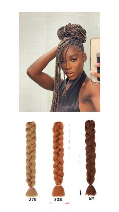 Braids Color Mix Ideas, Mixed Colors Braids, Attachment Colors For Dark Skin Braids, Braid Color Combos For Dark Skin, Braids Mixed Color, Mixed Braids Colors, Mixing Braiding Hair Colors, Braids Color Combination, Braid Color Combos