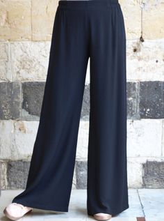 Palazzo Pants High Waist Wide Leg Pants With Pull-on Style, High Waist Wide Leg Pants With Loose Fit, High-waisted Wide Leg Pants With Elastic 4-way Stretch, Relaxed Fit Full Length Dress Pants With Elastic Waistband, Non-stretch Wide-leg Pants With Pull-on Style, Wide-leg Pants With Elastic Waistband And 4-way Stretch, Solid Pants With Elastic Waistband And 4-way Stretch, Solid Color Pants With Elastic Waistband And 4-way Stretch, Solid Wide-leg Pull-on Pants