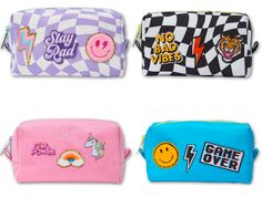 Keeping organized is the first step toward success in school or at home. Our LC zip pouch is available in multiple hues and prints and has a fun pop lining and zipper on each pouch! This pouch makes the perfect pencil case, makeup bag and organizer. Pick a TOTAL of 3 patches for your pouch : ) Details Polycanvas with wipeable nylon lining Zip Top Each patch is stitched on to the pouch Success In School, Custom Denim Jacket, Kids Menu, Custom Denim, Black Neon, Pencil Pouch, Games For Girls, Zip Pouch, The Pouch