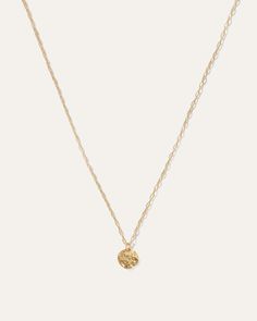 A chic classic that’s simple yet stylish, our Textured Coin Necklace is an everyday must-have whether you’re shopping for yourself or for a gift. Crafted in 100% recycled 18k gold vermeil and then hammered for a shimmered effect, it’s understated elegance that’s designed to last. Gold vermeil is sterling silver layered with a thick layer of 18k gold, which is much higher quality than standard gold plating. Bridesmaids Accessories, Small Gold Necklace, Simple Gold Necklace, School Vibes, Gold Necklace Simple, Gold Coin Necklace, Europe Outfits, Solid Gold Necklace, Dainty Gold Necklace