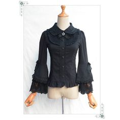 Bell-Sleeve Collared Lace Trim Blouse Size S M L XL Bust Waist 82-94 68-78 86-98 72-82 90-102 76-86 94-106 80-90 measurement is cm.Product Information Material: Cellulose Acetate, Chiffon Color: Black Wash care: Hand Wash Lace Trim Blouse, Cellulose Acetate, Kawaii Fashion, Bell Sleeve, Lace Trim, Bell Sleeves, Chiffon, Trim, Lace