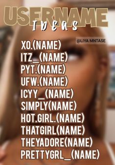 an image of a woman's face with the words username in front of her