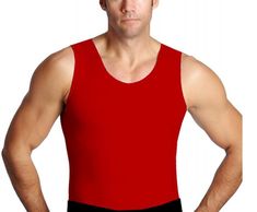 Raise your level of performance in the gym, on the field, or at work in the I.S.PRO USA Activewear Compression Muscle Tank. Its slimming effects will have you feeling confident to reach your fitness goals sooner rather later. It will make you look up to 5-inches thinner instantly and eliminates love handles. This compression workout top for men firms and tones the upper torso and highlights the abs. The fabric wears like a second skin and provides extreme comfort for all day, every day wear. The Fitted Tank Vest For Gym, Red Fitted Sports Tank Top, Red Stretch Training Tank Top, Red Stretch Tank Top For Sports, Snug Fit Sleeveless Workout Top, Sleeveless Snug Fit Workout Top, Fitted Athleisure Vest For Gym, Stretch Tank Tops For Sports Events, Red Sleeveless Tank Top For Training