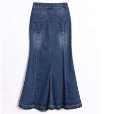 Introducing the 2023 Autumn Collection's Fishtail Jeans Skirt with Buttons ââ‚?a streetwear-flair must-have! This sleek. high-waisted piece is perfect for making a bold vogue statement.Why You'll Love ItThis skirt features a unique fishtail fit that effortlessly hugs your figure while providing maximum comfort. Its dark wash is artfully distressed. giving it a subtle rock-n-roll touch. Plus. the duo of a resilient zipper and stylish buttons make it both functional and fashionable.Distinctive Fea Trendy Fitted Flare Denim Skirt, Chic Non-stretch Mid-rise Skirt, Casual Flared Fitted Denim Skirt, Non-stretch High Waist Skirt With Frayed Hem, Fitted Flare Denim Skirt For Summer, Trendy Fitted Flare Skirt, Fitted Mid-rise Denim Blue Skirt, High Waist Stretch Skirt With Frayed Hem, Fitted Denim Blue Bottoms With Button Closure