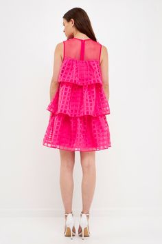 Sheer elegance. This tiered mini is made from sheer gridded organza for a look that's both elegant and stylish. The sleeveless bodice and lining make it perfect for warmer weather occasions. Dress it up or down - either way, you'll love the look of this pretty little mini. Gridded organza Sleeveless Tiered bodice Lined Mini length Hand wash cold Do not bleach Do not tumble dry Iron low Shell: 100% Polyester Contrast: 100% Polyester Lining: 100% Polyester HN927D Total length: 34.50" Bust: 36" S A Sleeveless Mini Dress, Make It, Bodice, Bleach, Hand Wash, Summer Dresses, Mini Dress