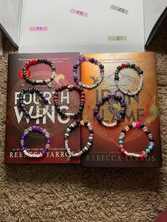 Book Themed and fandom friendship Bracelets Fourth Wing Iron Flame inspired. also other variations. we use mix of glass, crystals, lava beads, and clay, faceted beads are used. Fits most. All handcrafted. Message if you want a smaller or larger than most No refunds or returns but will happily help with concerns message me for any fandom not listed. I'm an ADHD bookish Swiftie that watches way too much tv.  Will ship quickly,  message us with your preference and qty and we will customize it for you.  We can make what you want, if it's not shown let us know and we can create it and ship it out asap Personalized Spiritual Beaded Bracelets As Best Friend Gift, Adjustable Fandom Bracelets As Gift, Adjustable Beaded Bracelets For Fandom Gifts, Iron Flame, Inspired Bracelets, Friendship Bracelets With Beads, Fourth Wing, Lava Beads, Bookish Gifts