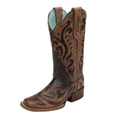 Corral Women's Sequin Inlay Cowgirl Boot Square Toe - C1199 Hand Tooled Western Boots For Ranch, Country Style Hand Tooled Boots For Ranch, Country Style Hand-tooled Boots For Ranch, Western Hand Tooled Boots For Fall, Hand Tooled Western Boots For Fall, Cowgirl Boots Square Toed, Handcrafted Boots, Corral Boots, Cowgirl Boot