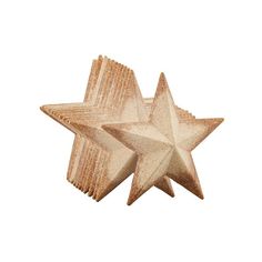 a wooden star shaped object on a white background